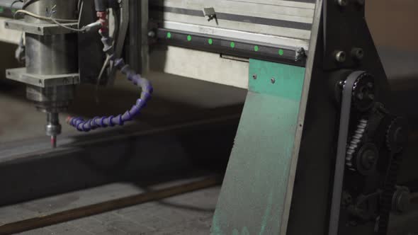 Metalworking CNC Milling Machine. Close Up. alt