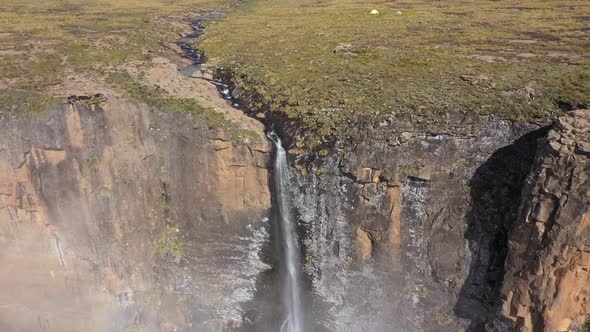 Stunning Aerial View of Famous Tugela Falls at Drakensberg Mountains