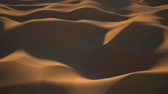 Aerial View of Beautiful Dunes in Sand Desert Nature Landscape Background Sunset alt