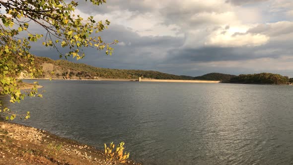 Colorful nature in Eastern Serbia by autumn 4K 2160p 30fps UltraHD footage - Lake of Bor  and water  alt