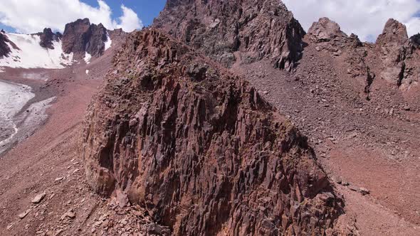 High Rocky Mountains Covered with Ice in Places alt