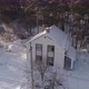 Drone shot of new white modern residential house at winter near the forest 09 - VideoHive Item for Sale