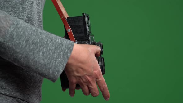 Old Camera On Green Screen alt