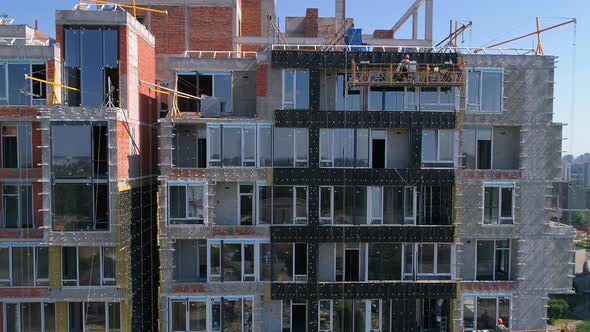 Drone Aerial View Modern Building Residential Complex Unit Home alt