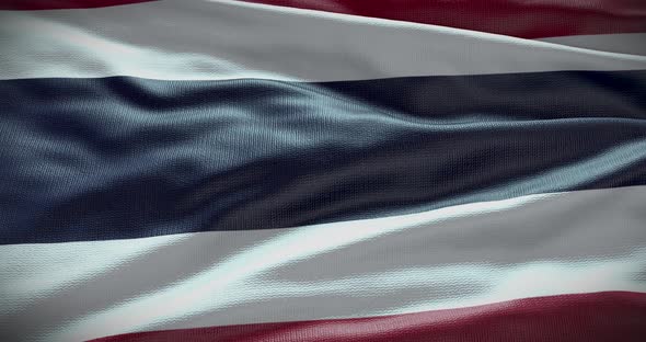 Thailand national flag waving animation 4K alt