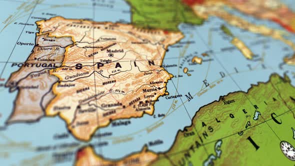 Spain on World Map alt