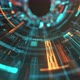 Abstract tech background, tunnel made of microchips and neon lights.  - VideoHive Item for Sale