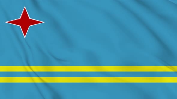 Aruba flag seamless closeup waving animation. Vd 1976