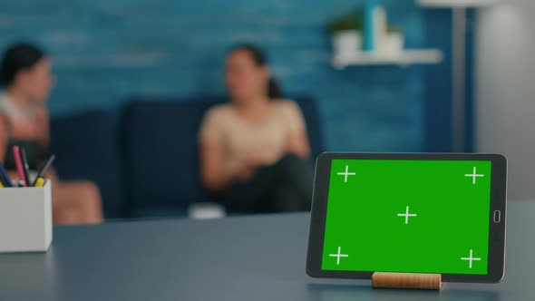 Laptop Computer with Mock Up Green Screen Chroma Key Display alt