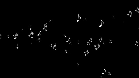 Music notes on transparent background