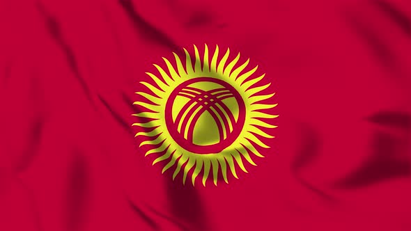 4K Kyrgystan Flag - Loopable