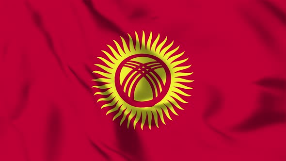 4K Kyrgystan Flag - Loopable alt