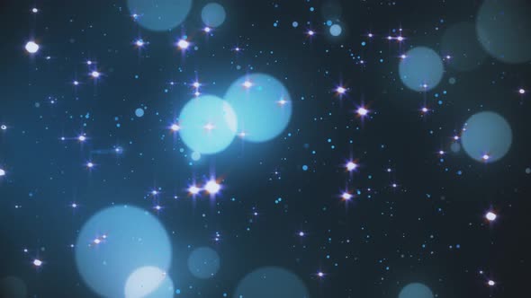 Blue Elegant Glitter Particles Bokeh Animation