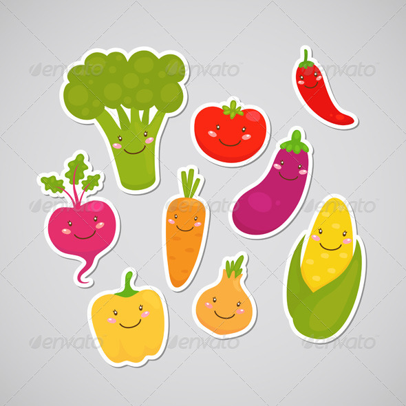 Vegetable Stickers - Food Objects
