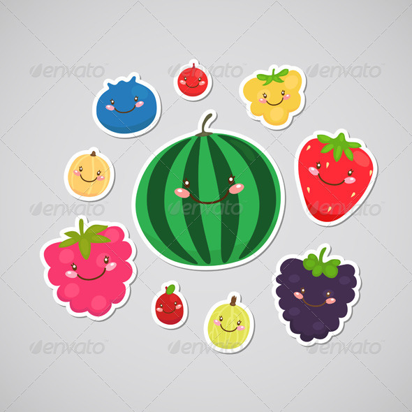 Berry Stickers - Food Objects