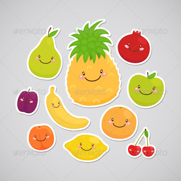 Fruit Stickers - Food Objects