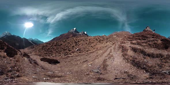 VR of Dingboche and Pheriche Village in Nepal Basic Point of Everest Base Camp Track alt