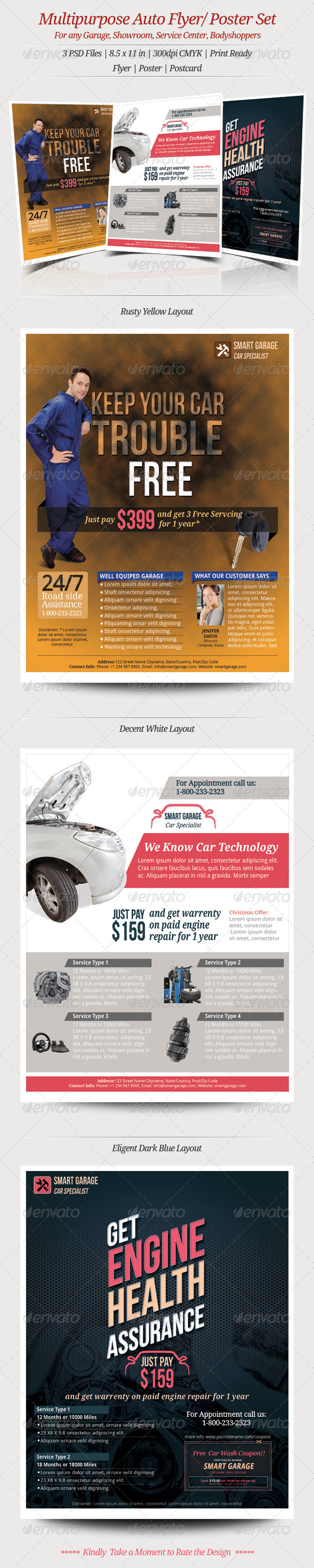 Multipurpose Auto Flyer Poster - Flyers Print Templates