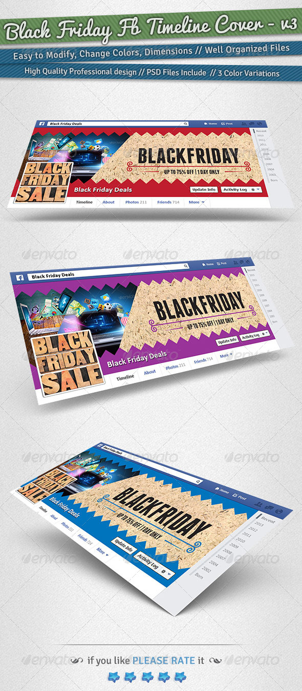Black Friday / Promotion Timeline Cover | Volume 3 - Facebook Timeline Covers Social Media