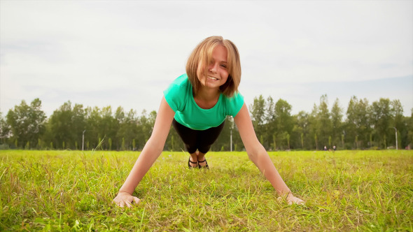 Young Woman Pushed Apart From Earth alt