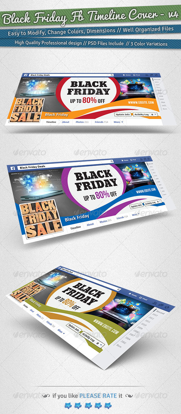 Black Friday / Promotion Timeline Cover | Volume 4 - Facebook Timeline Covers Social Media