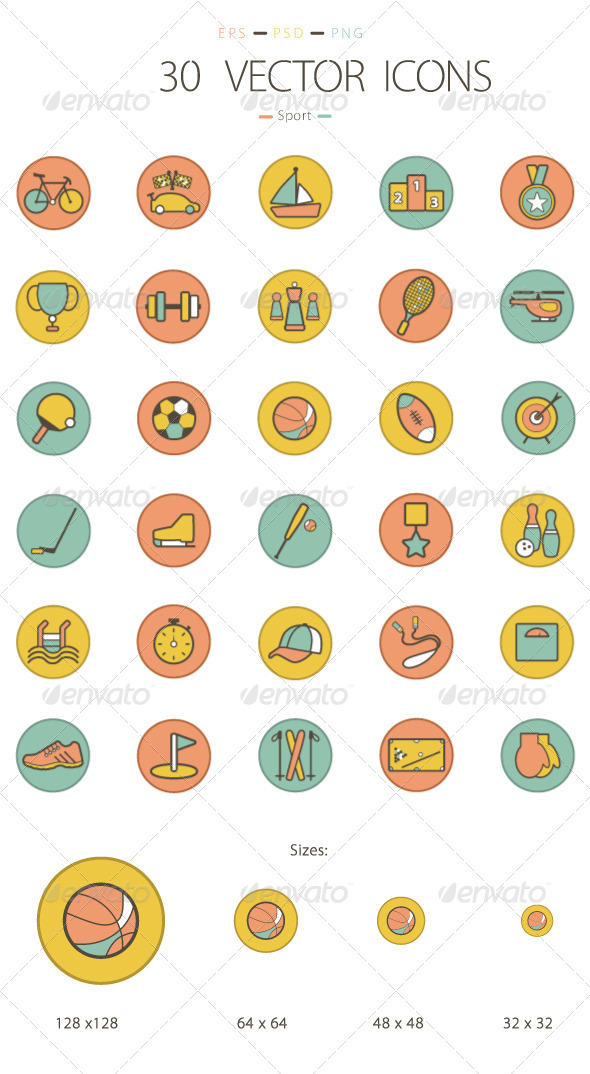 Set of 30 Sport Icons - Icons