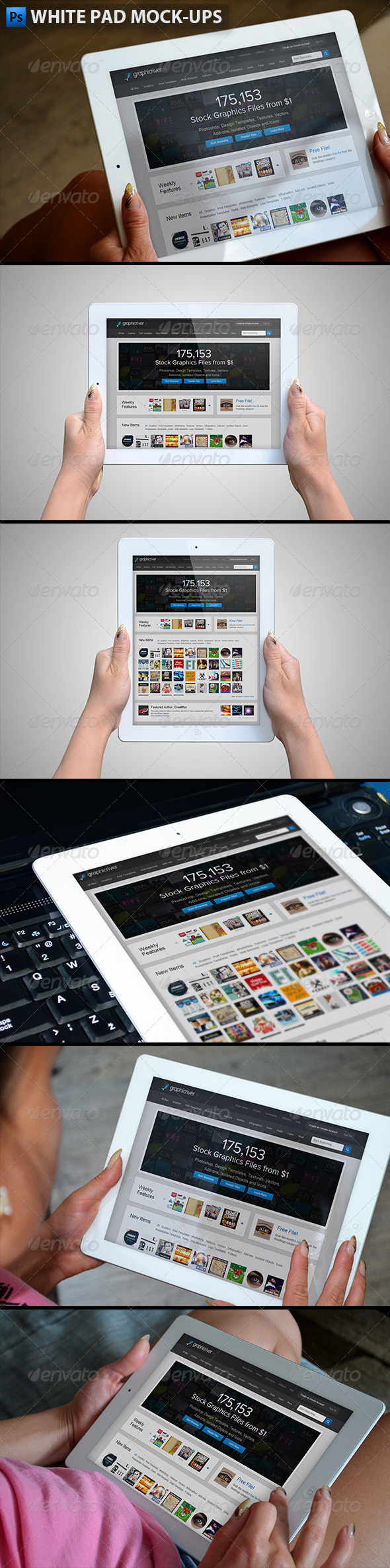 White Pad Mock-ups - Product Mock-Ups Graphics
