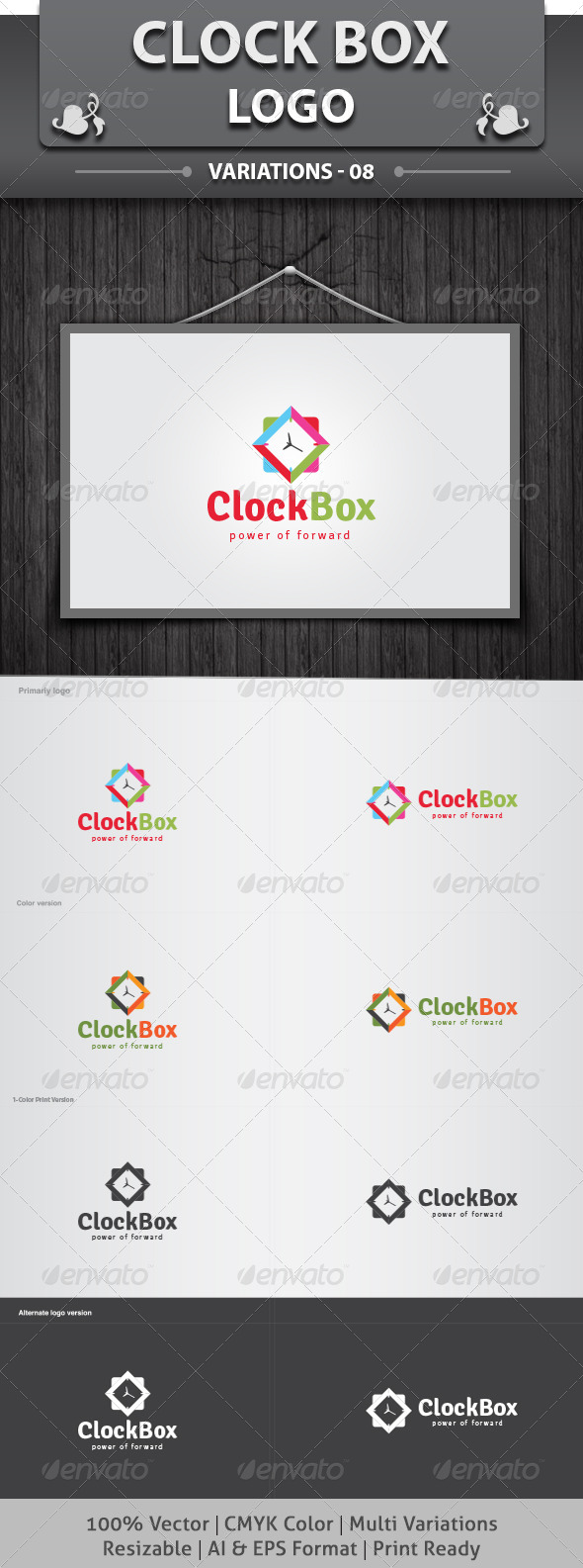 Clock Box Logo - Objects Logo Templates