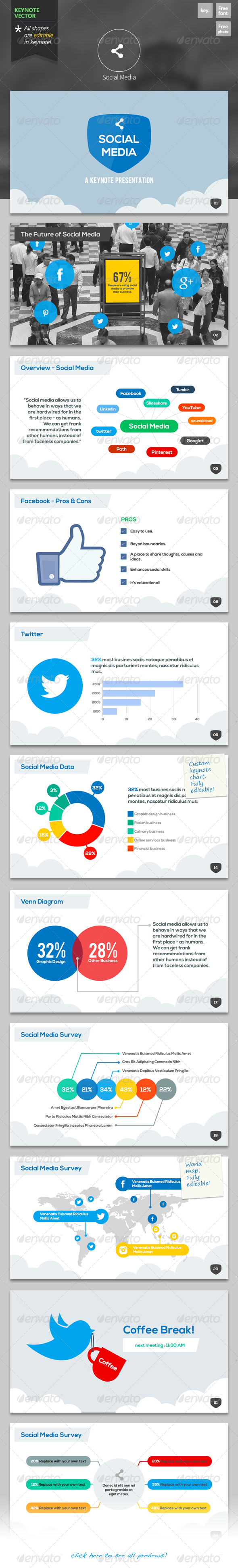 Social Media - Keynote Template - Keynote Templates Presentation Templates
