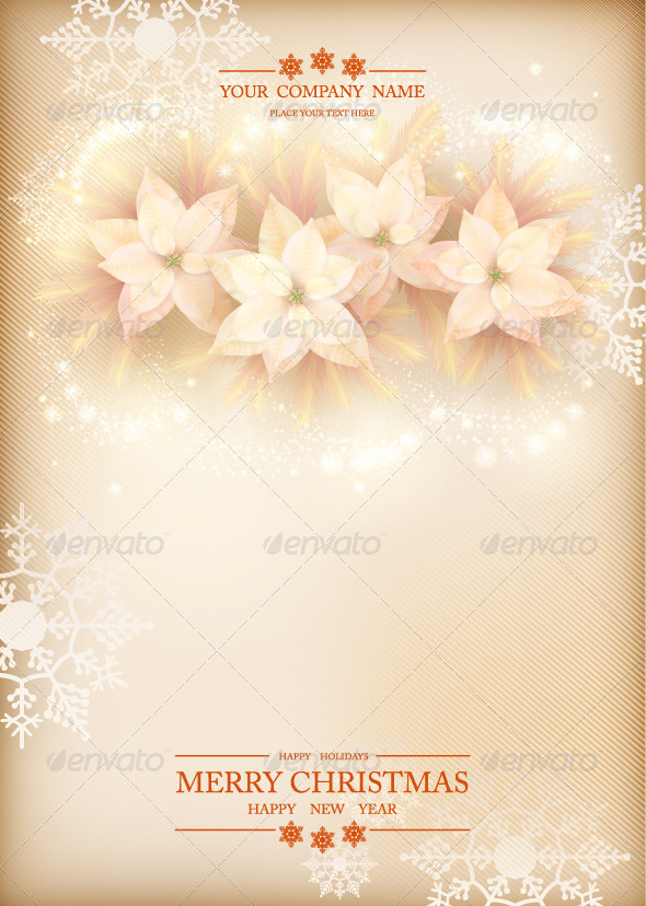 Christmas Poinsettias Celebration Background - Christmas Seasons/Holidays