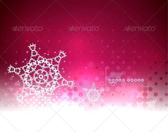 Abstract Snowflake Background - Christmas Seasons/Holidays