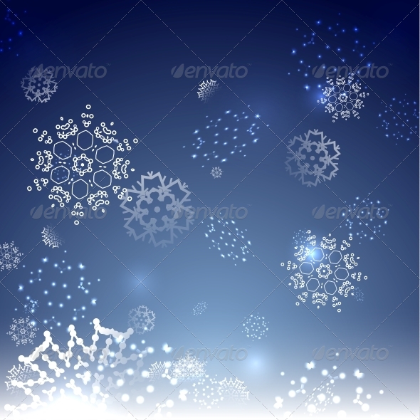 Blue Snowy Magic Christmas Background - Christmas Seasons/Holidays