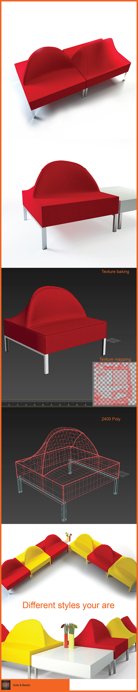 Sofa Bench - 3Docean 6237949