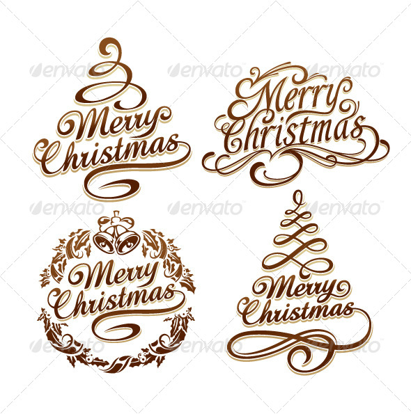 Christmas Typography Set - Christmas Seasons/Holidays
