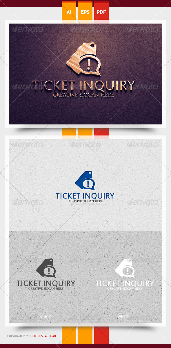 Ticket Inquiry Logo Template - Objects Logo Templates