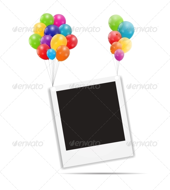 Color Glossy Balloons Birthday Card - Birthdays Seasons/Holidays