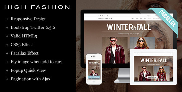 Extraordinary High Fashion Responsive HTML Theme - Parallax