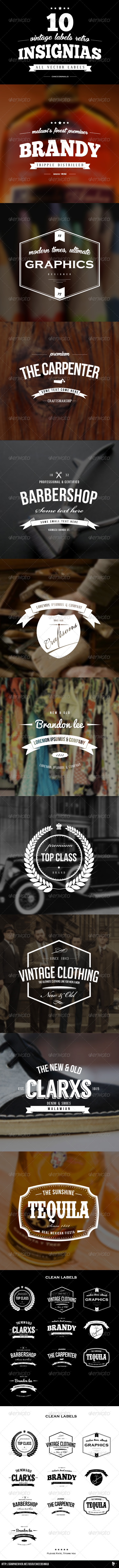 Vintage Labels Retro Insignias - Badges & Stickers Web Elements
