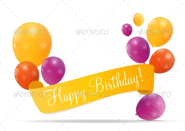 Color Glossy Balloons Birthday Card - Birthdays Seasons/Holidays