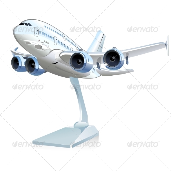 Vector Cartoon Airliner - Man-made Objects Objects