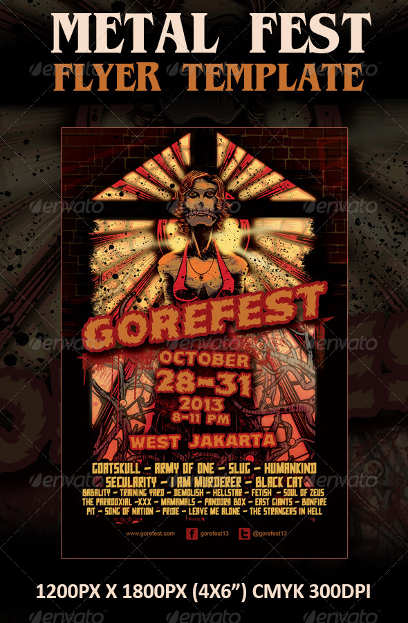 Horror/Metal Fest Flyer Template - Concerts Events