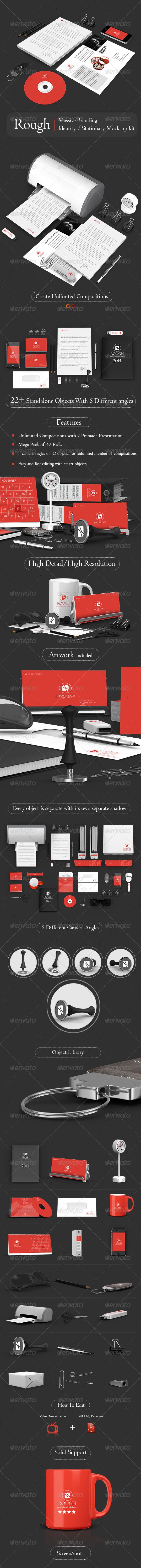 Rough Massive Branding/Stationary Mockup Kit - Stationery Print