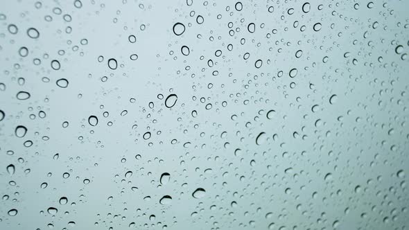 Close-up of water droplets on glass 