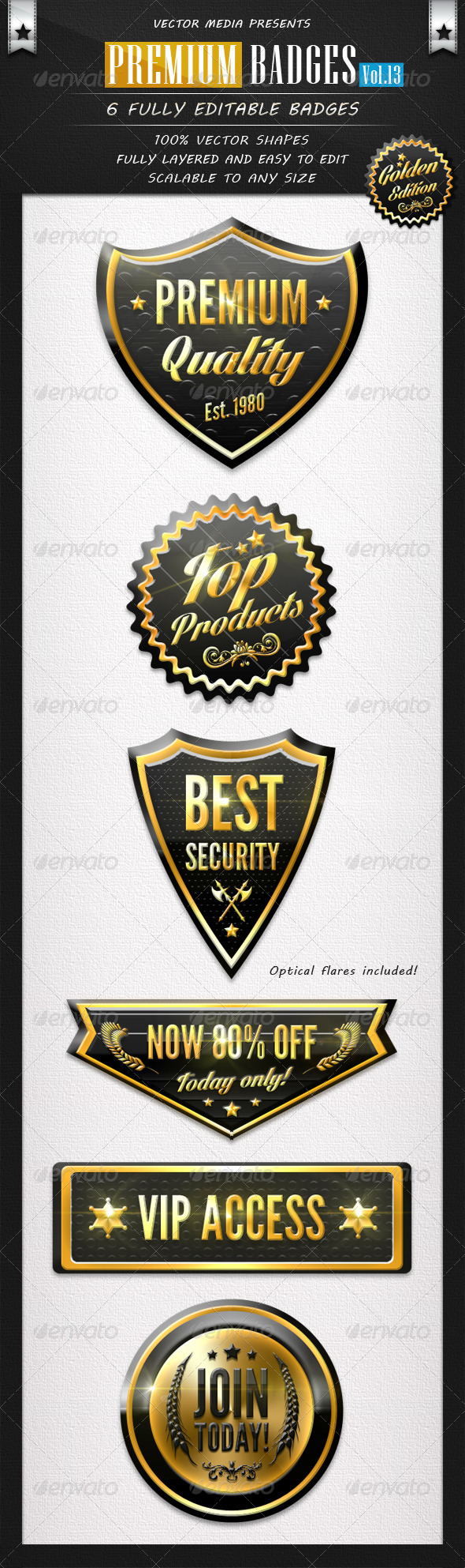 Premium Badges - Vol.13 - Badges & Stickers Web Elements