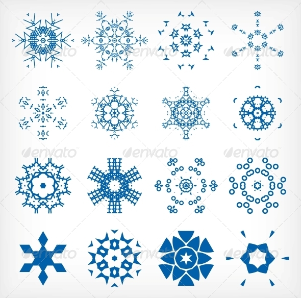 Set of Isolated Snowflakes for Christmas Decor - Christmas Seasons/Holidays