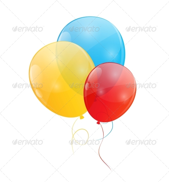 Color Glossy Balloons Background - Birthdays Seasons/Holidays