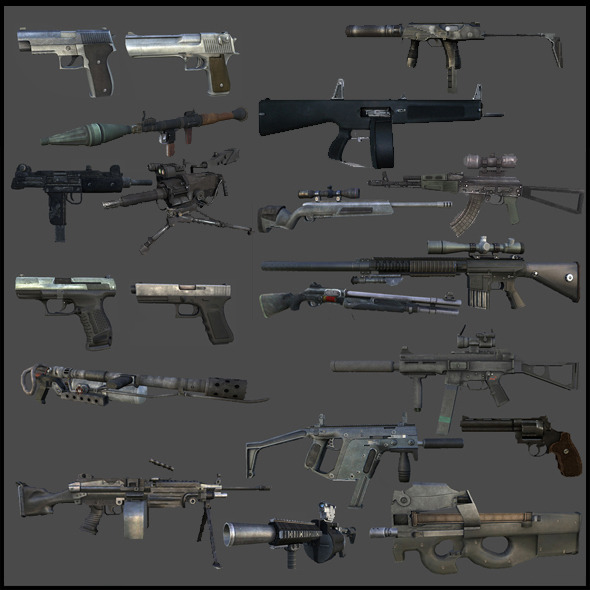 Modern Weapons Pack - 3DOcean Item for Sale