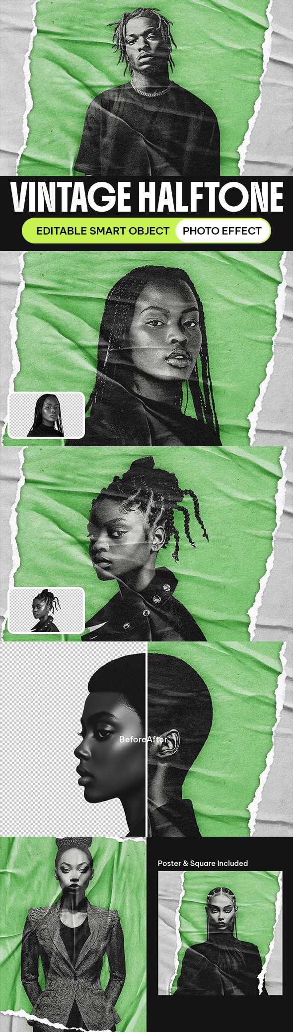 Vintage Halftone Photo Effect