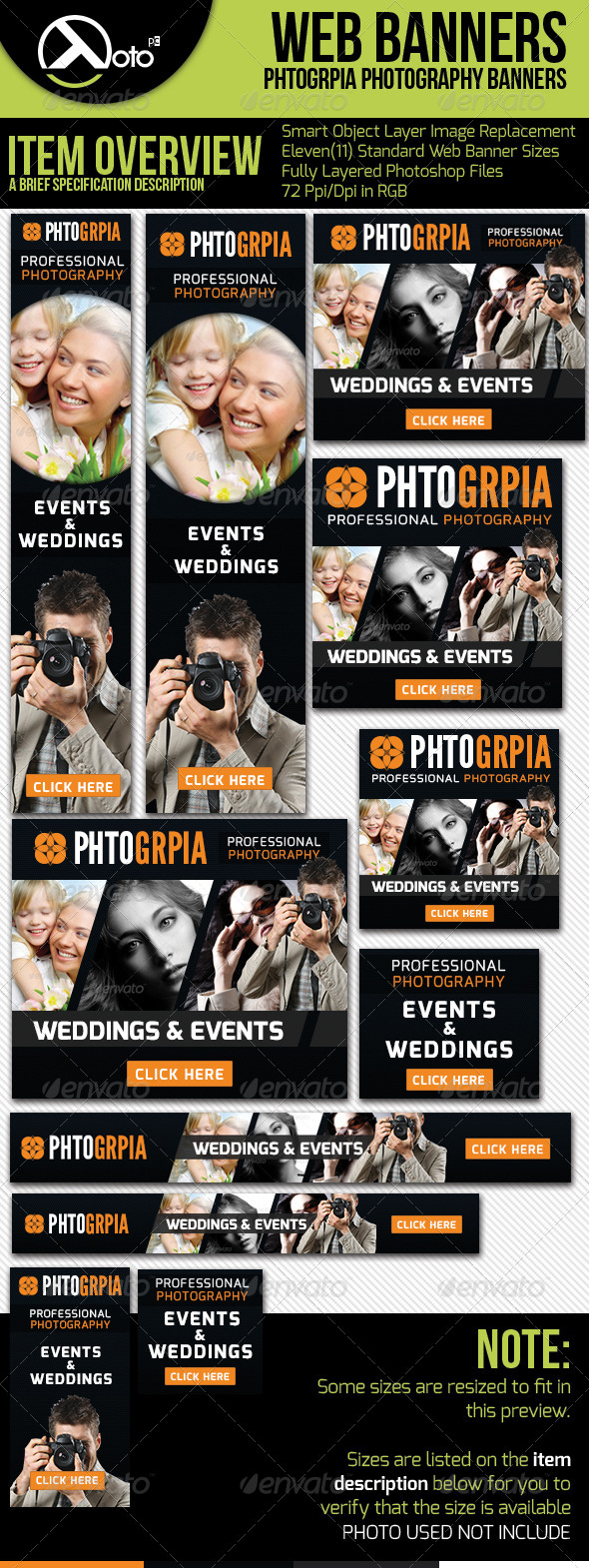 Photographia Professional Photography Web Banners - Banners & Ads Web Elements