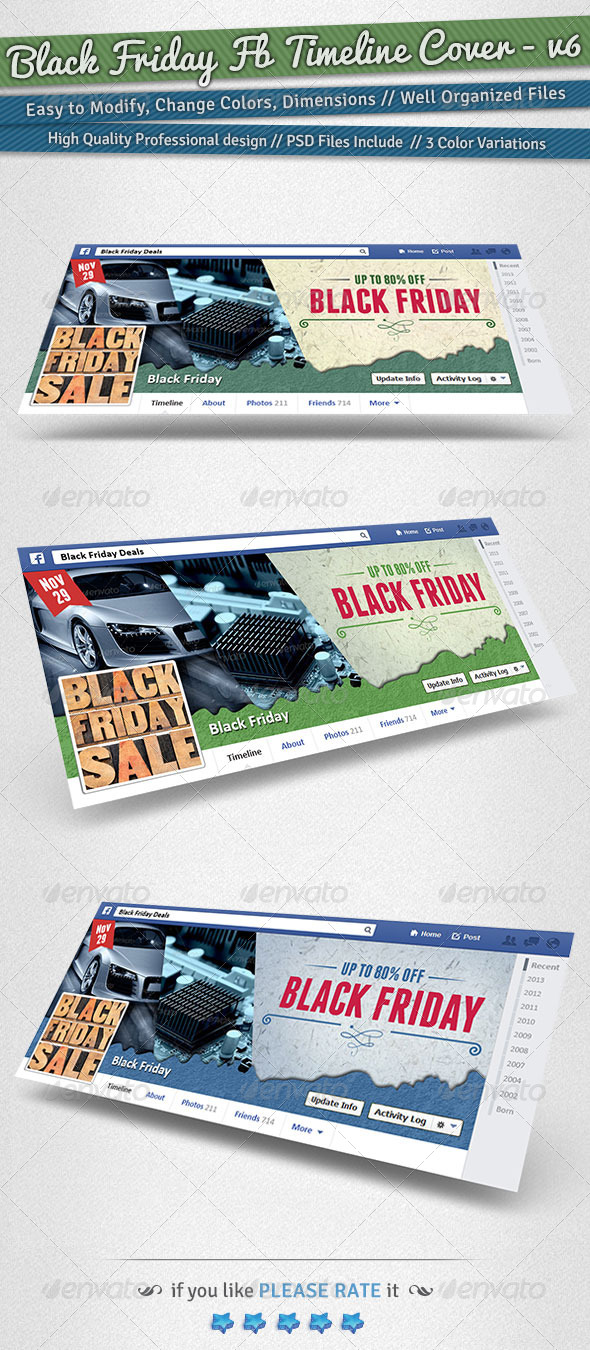Black Friday / Promotion Timeline Cover | Volume 6 - Facebook Timeline Covers Social Media